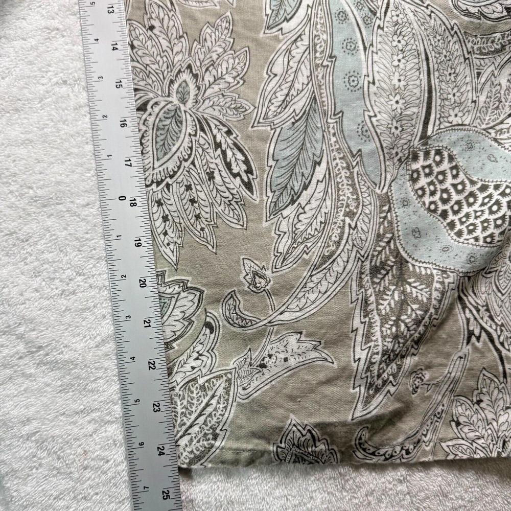 Bryn Walker Womnes Linen Top Jacket Tan Blue Paisley 3/4 Sleeve‎ Button Up Sz Lg - Picture 9 of 15